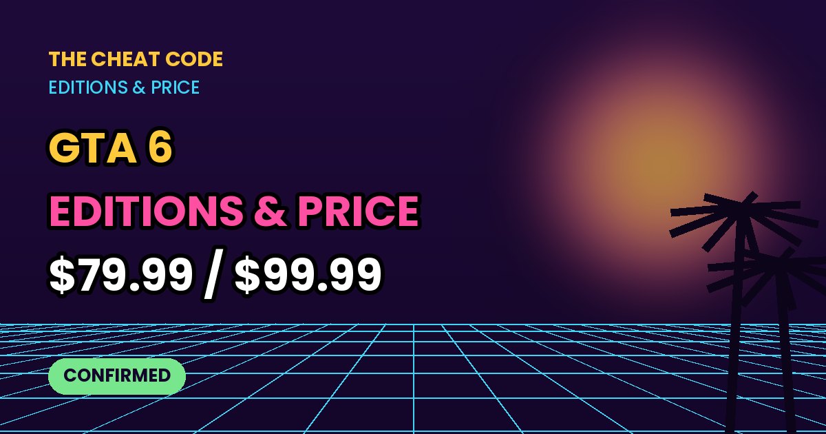 Neon title card: GTA 6 editions and price – $79.99 Standard, $99.99 Ultimate