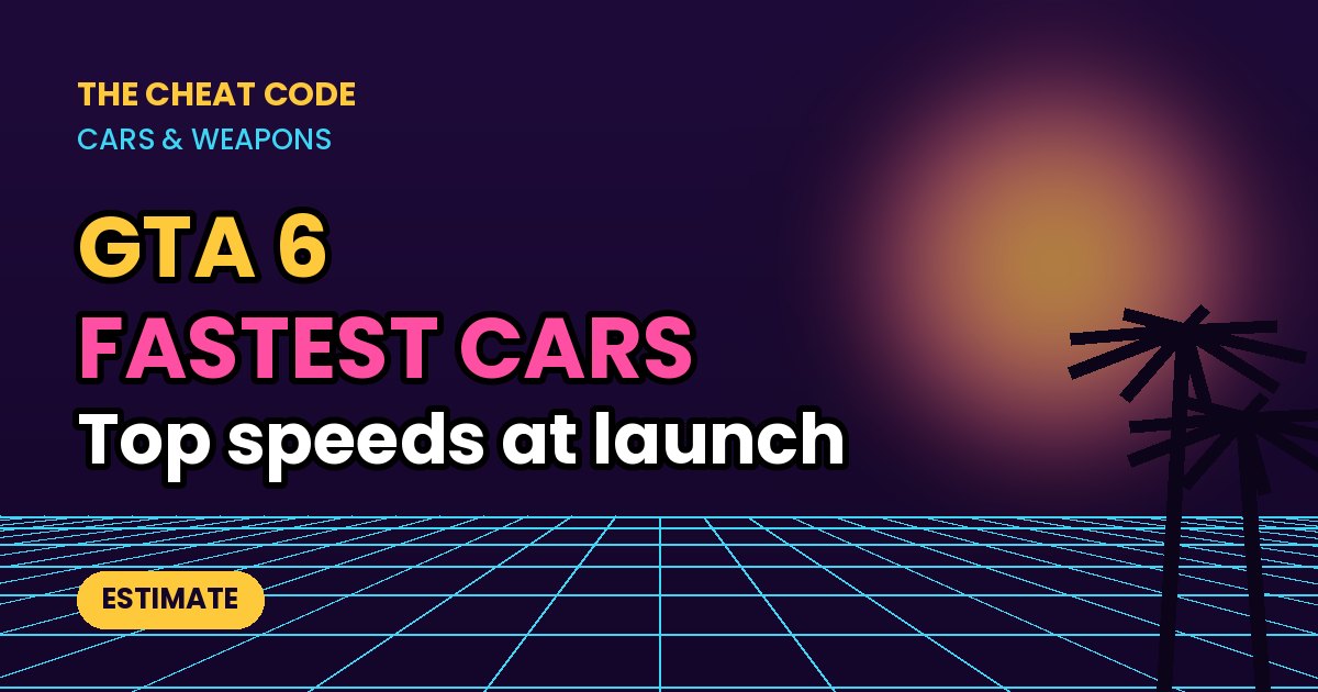Neon title card: GTA 6 fastest cars, top speeds after launch
