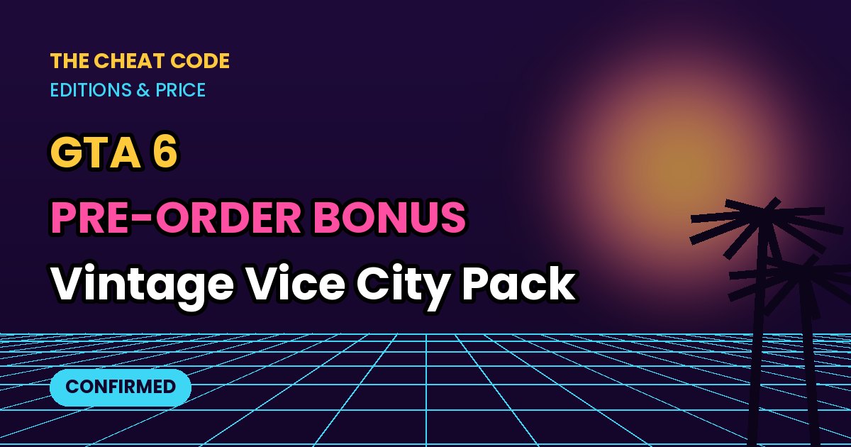 Neon title card: GTA 6 pre-order bonus, the Vintage Vice City Pack explained